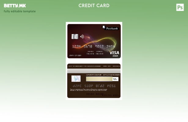 Модерен стил Бугарија Шаблон за виза за пошта банка